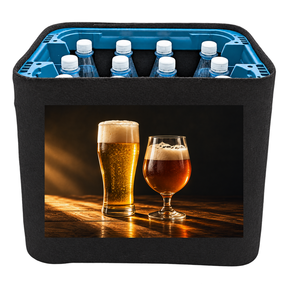 KistenBlende Gläser im Abendlicht – WASSER PET