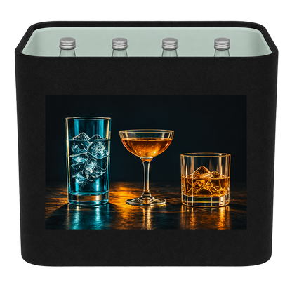 KistenBlende Hausbar bei Nacht – WASSER GLAS