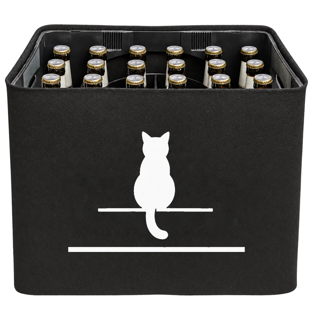 KistenBlende Katze auf Kistenkante – BIER 24