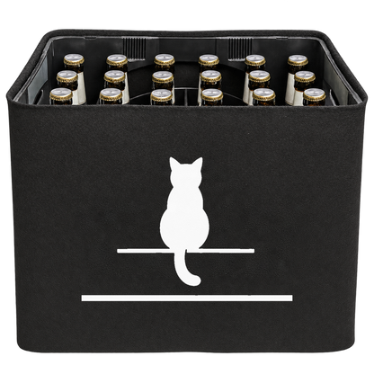 KistenBlende Katze auf Kistenkante – BIER 24