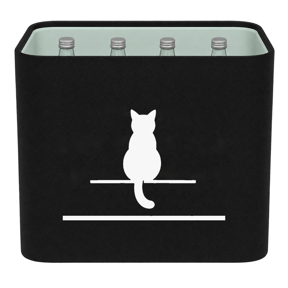 KistenBlende Katze auf Kistenkante – WASSER GLAS