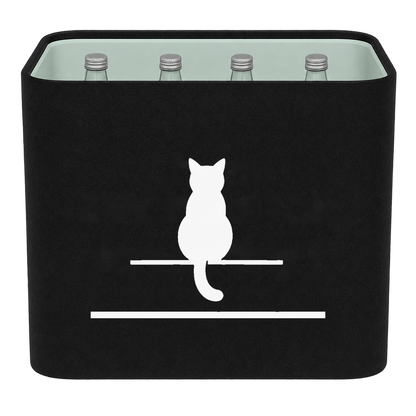 KistenBlende Katze auf Kistenkante – WASSER GLAS