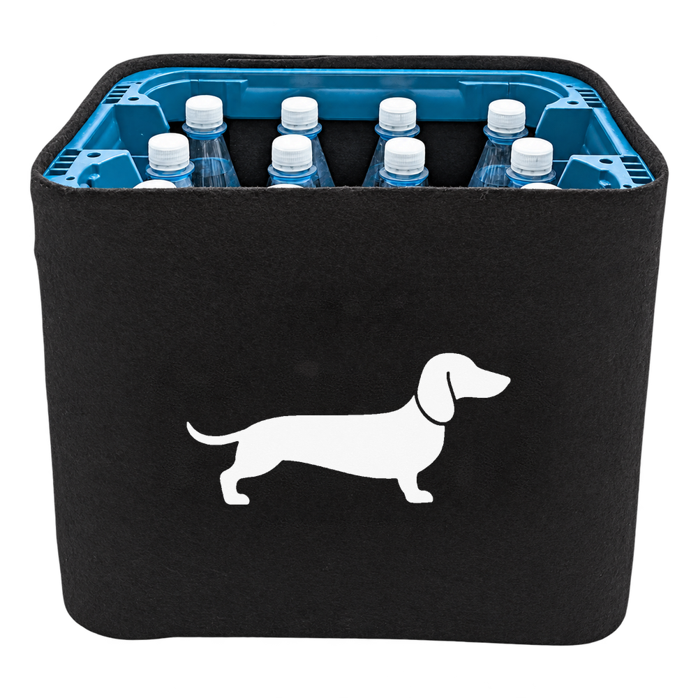 KistenBlende Dackel im Querformat – WASSER PET