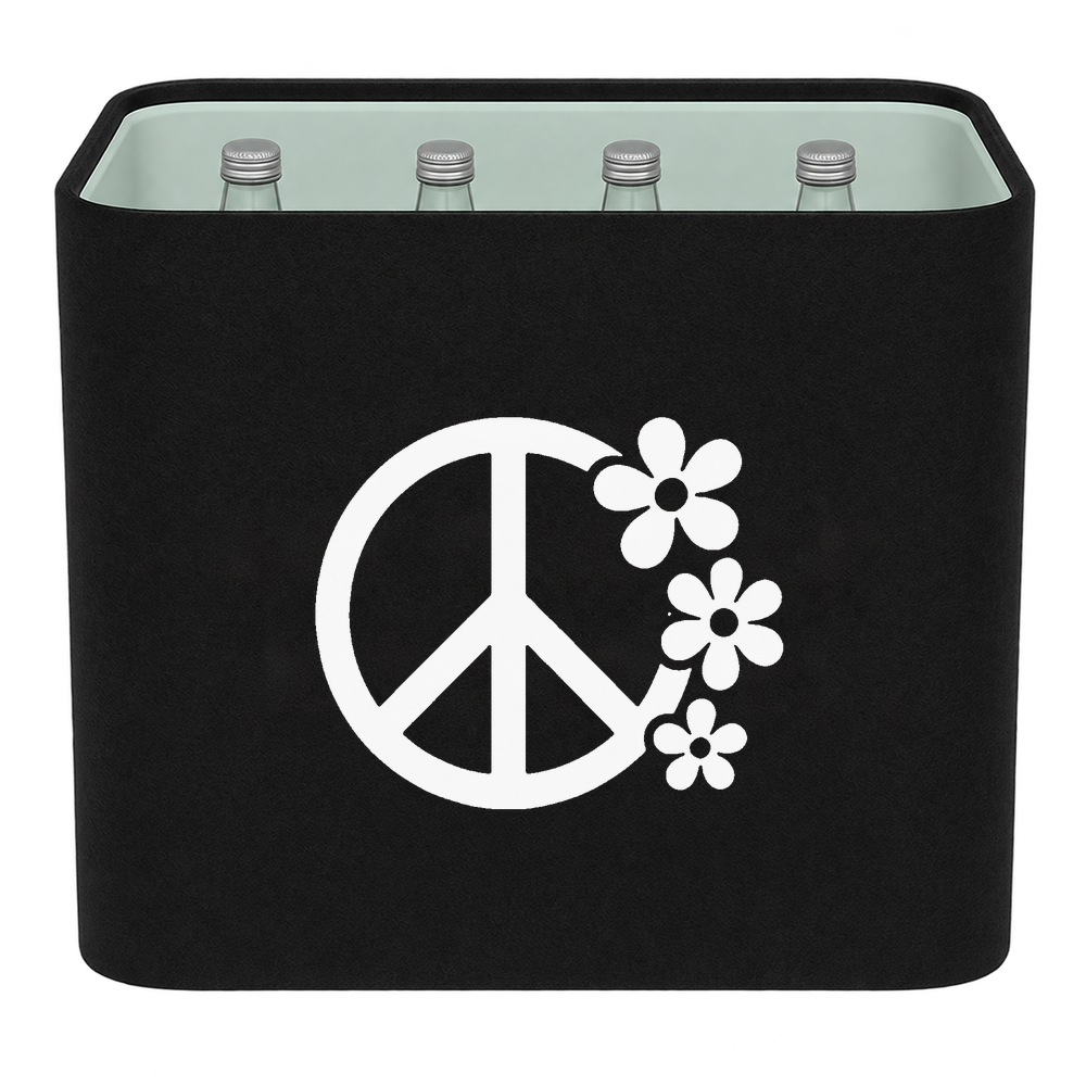 KistenBlende Peace mit Blüten – WASSER GLAS