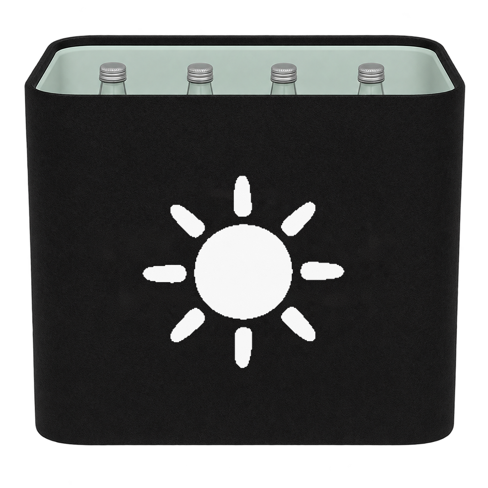 KistenBlende Sonne mit Strahlen – WASSER GLAS