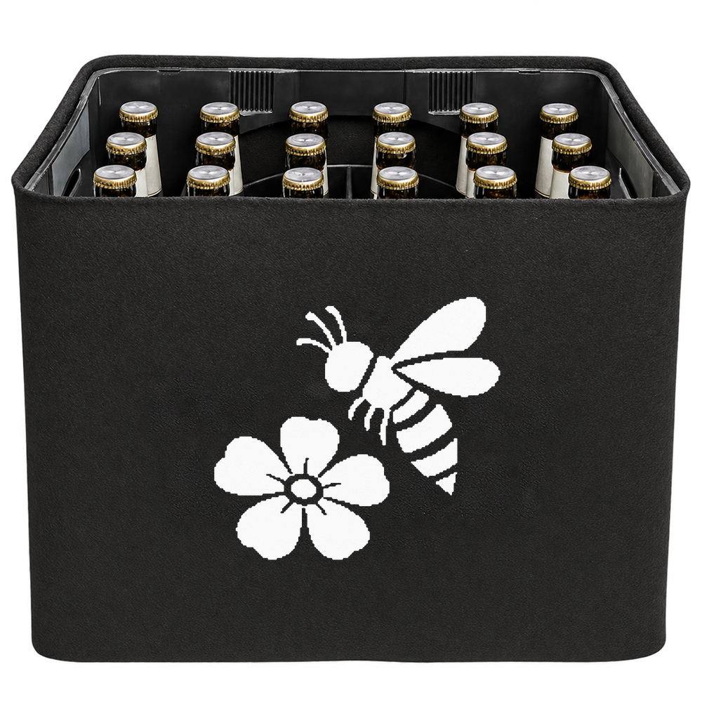 KistenBlende Biene über Blüte – BIER 24
