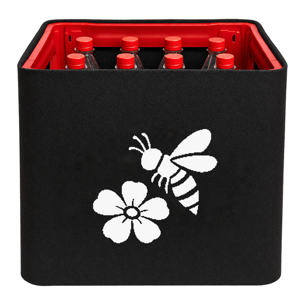 KistenBlende Biene über Blüte – LIMONADE PET