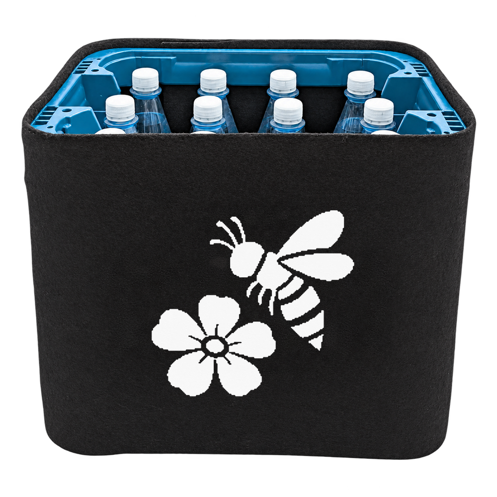KistenBlende Biene über Blüte – WASSER PET