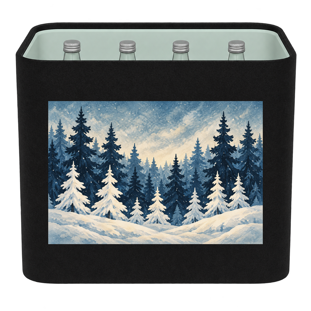 KistenBlende Winterwald in Blau – WASSER GLAS