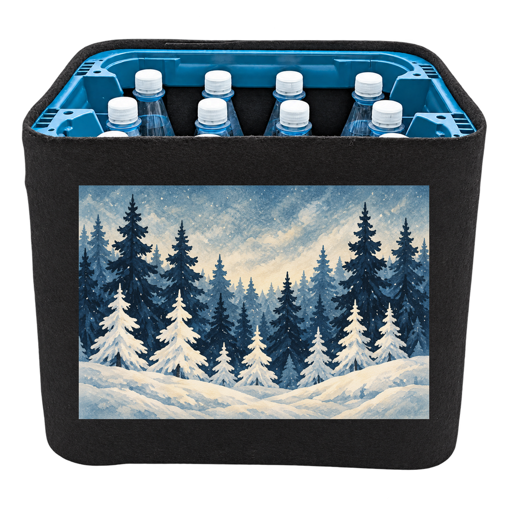 KistenBlende Winterwald in Blau – WASSER PET