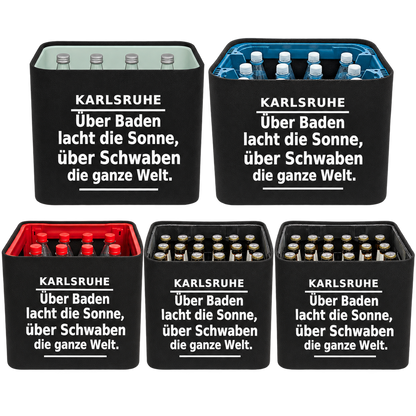KistenBlende Karlsruhe – Stadtspruch auf allen fünf Kistenformaten
