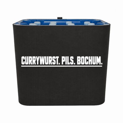 KistenBlende Currywurst. Pils. Bochum. auf Wasserkiste PET