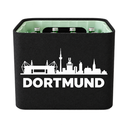 KistenBlende Dortmund Silhouette auf Wasserkiste Glas