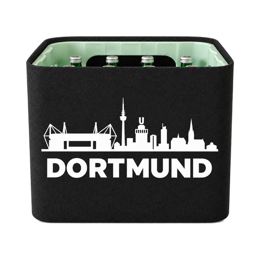 KistenBlende Dortmund Silhouette auf Wasserkiste Glas