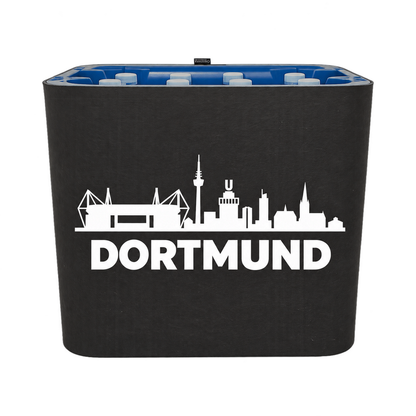 KistenBlende Dortmund Silhouette auf Wasserkiste PET
