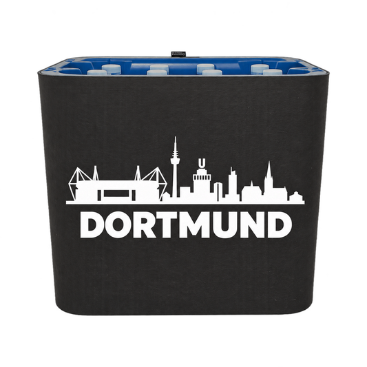KistenBlende Dortmund Silhouette auf Wasserkiste PET