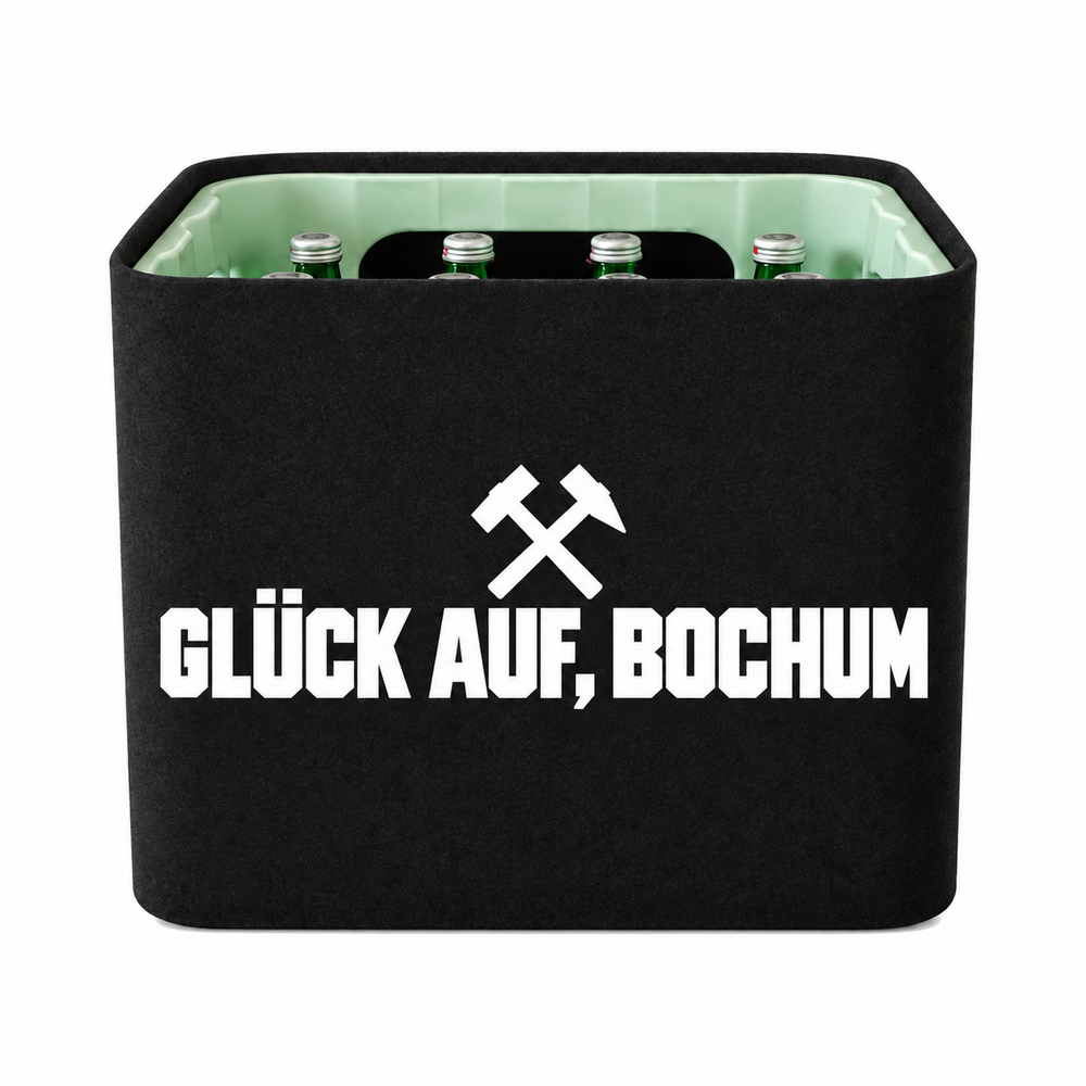 KistenBlende Glück auf, Bochum auf Wasserkiste Glas