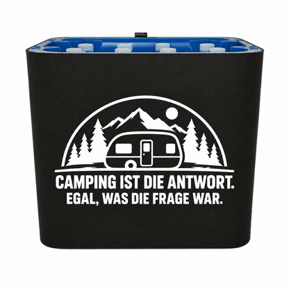 KistenBlende CAMPING IST DIE ANTWORT. EGAL, WAS DIE FRAGE WAR. – wasser-pet-12x1l