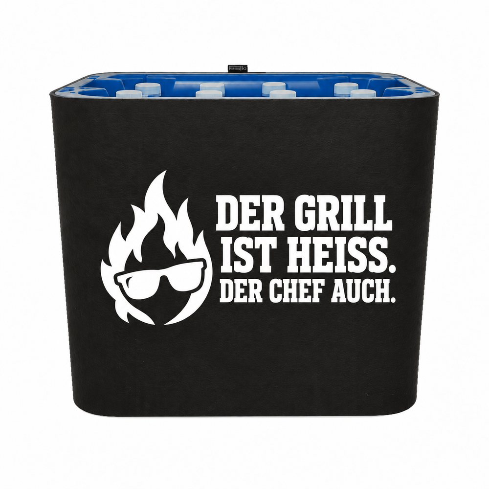 KistenBlende Der Grill ist heiß. Der Chef auch. – wasser-pet-12x1l