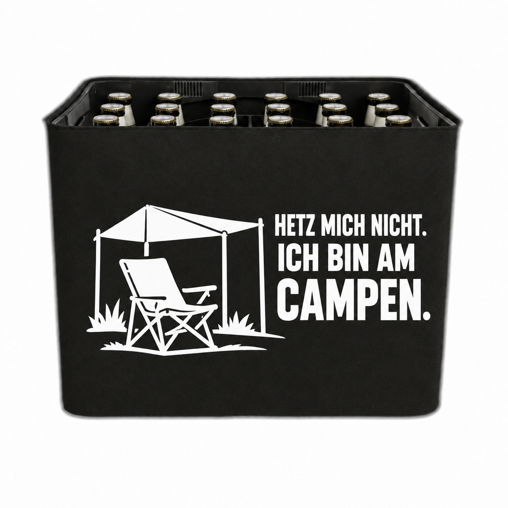 KistenBlende HETZ MICH NICHT. ICH BIN AM CAMPEN. – bier-24x0-33l-20x0-5l