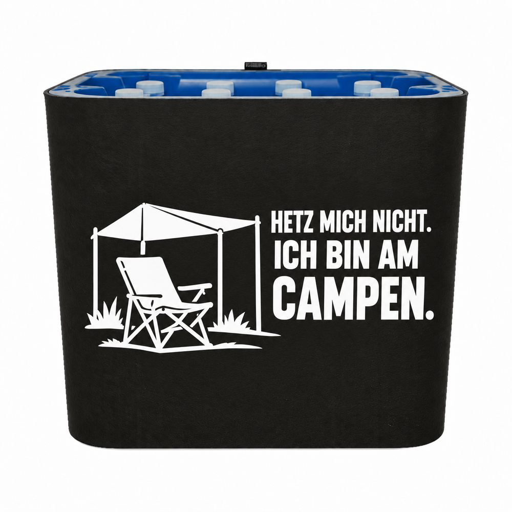 KistenBlende HETZ MICH NICHT. ICH BIN AM CAMPEN. – wasser-pet-12x1l