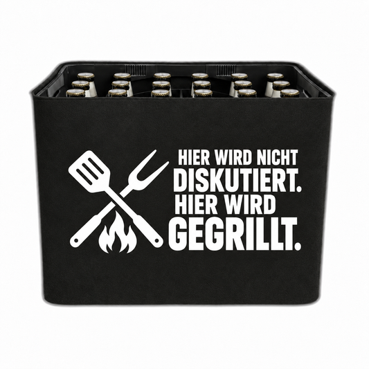 KistenBlende HIER WIRD NICHT DISKUTIERT. HIER WIRD GEGRILLT. – bier-24x0-33l-20x0-5l