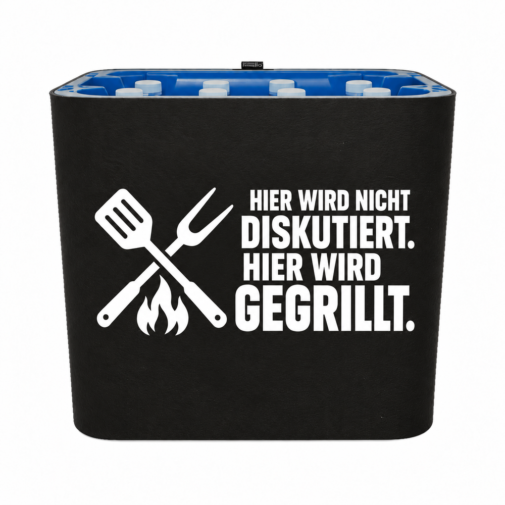 KistenBlende HIER WIRD NICHT DISKUTIERT. HIER WIRD GEGRILLT. – wasser-pet-12x1l