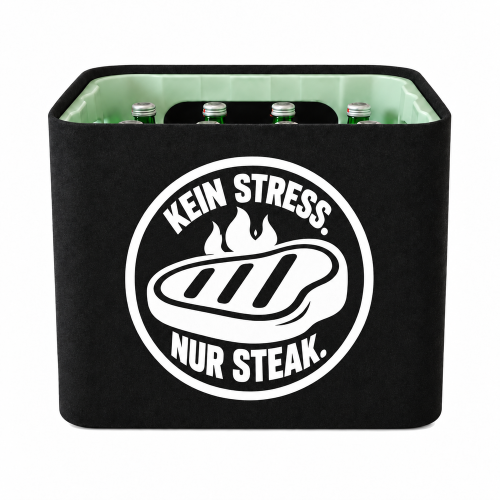 KistenBlende KEIN STRESS. NUR STEAK. – wasser-glas-12x0-7l