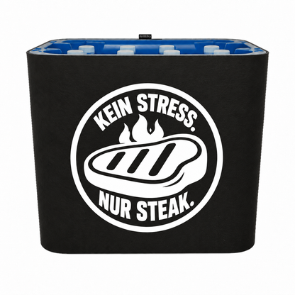 KistenBlende KEIN STRESS. NUR STEAK. – wasser-pet-12x1l