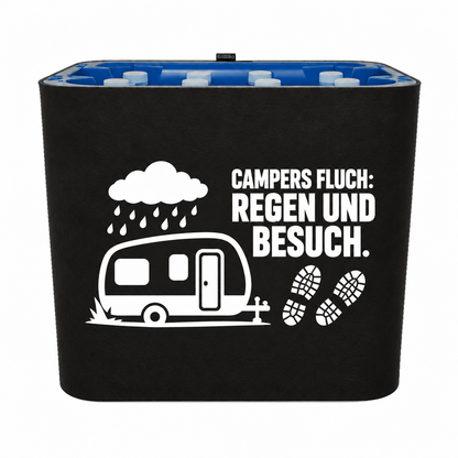 KistenBlende CAMPERS FLUCH: REGEN UND BESUCH. – wasser-pet-12x1l