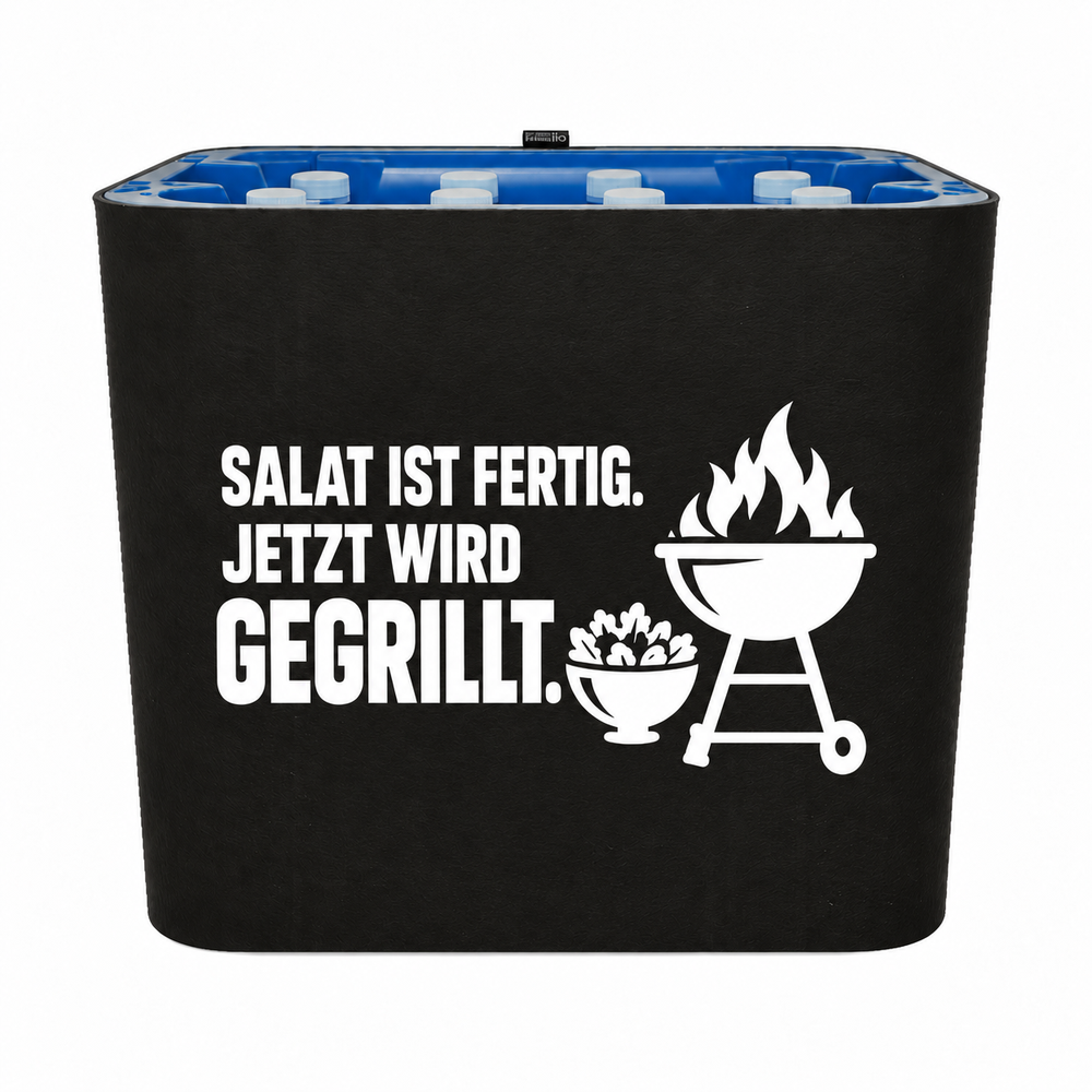 KistenBlende SALAT IST FERTIG. JETZT WIRD GEGRILLT. – wasser-pet-12x1l