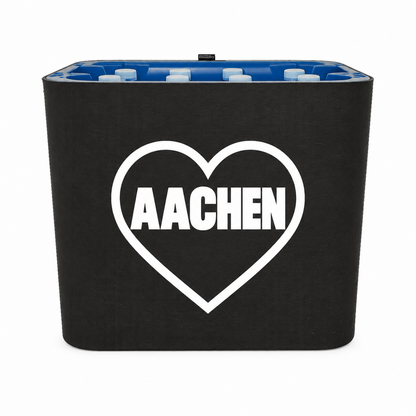 KistenBlende Aachen Stadt mit Herz auf Wasserkiste PET