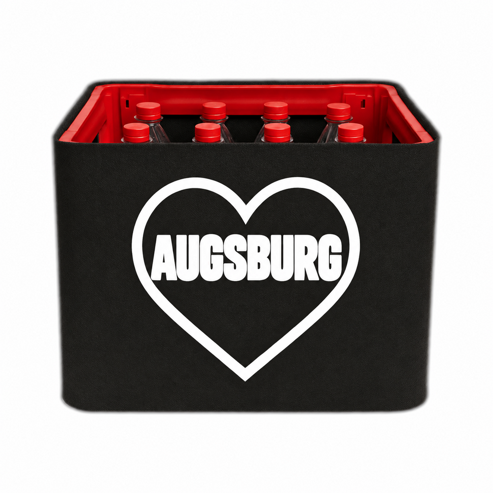 KistenBlende Augsburg Stadt mit Herz auf Limonadenkiste PET