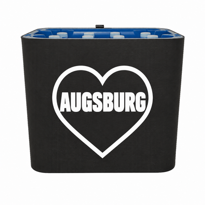 KistenBlende Augsburg Stadt mit Herz auf Wasserkiste PET