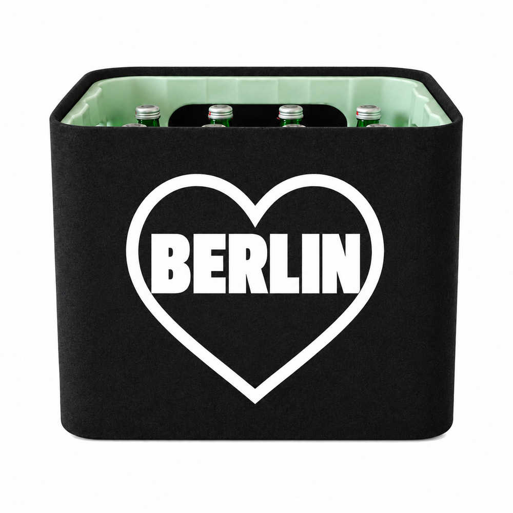 KistenBlende Berlin Stadt mit Herz auf Wasserkiste Glas