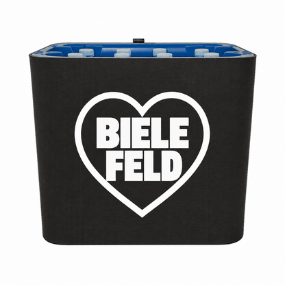 KistenBlende Bielefeld Stadt mit Herz auf Wasserkiste PET