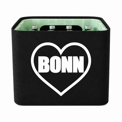 KistenBlende Bonn Stadt mit Herz auf Wasserkiste Glas