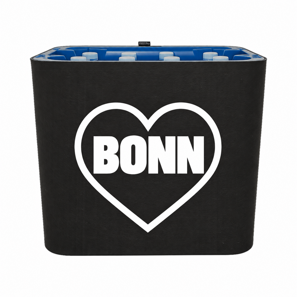 KistenBlende Bonn Stadt mit Herz auf Wasserkiste PET