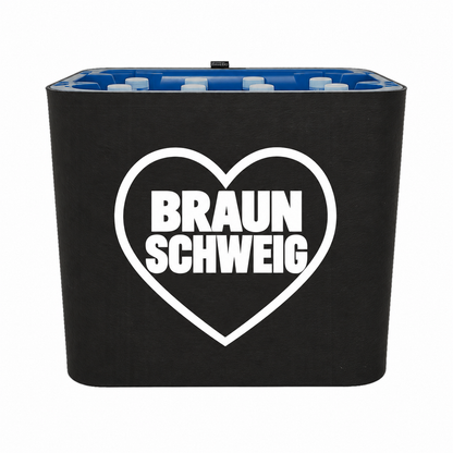 KistenBlende Braunschweig Stadt mit Herz auf Wasserkiste PET