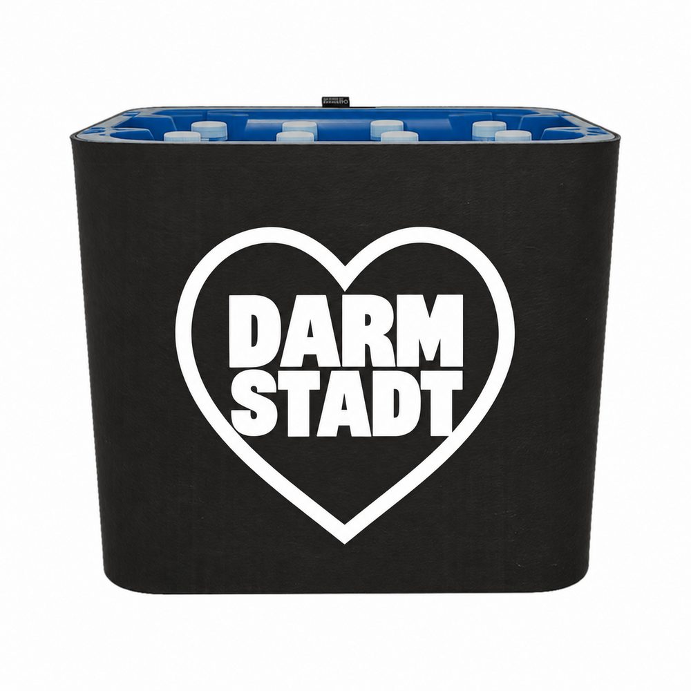 KistenBlende Darmstadt Stadt mit Herz auf Wasserkiste PET