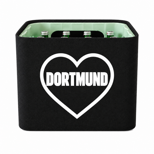 KistenBlende Dortmund Stadt mit Herz auf Wasserkiste Glas