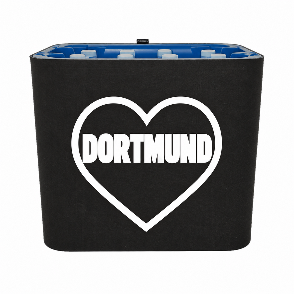 KistenBlende Dortmund Stadt mit Herz auf Wasserkiste PET