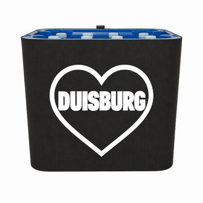 KistenBlende Duisburg Stadt mit Herz auf Wasserkiste PET
