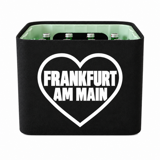KistenBlende Frankfurt am Main Stadt mit Herz auf Wasserkiste Glas