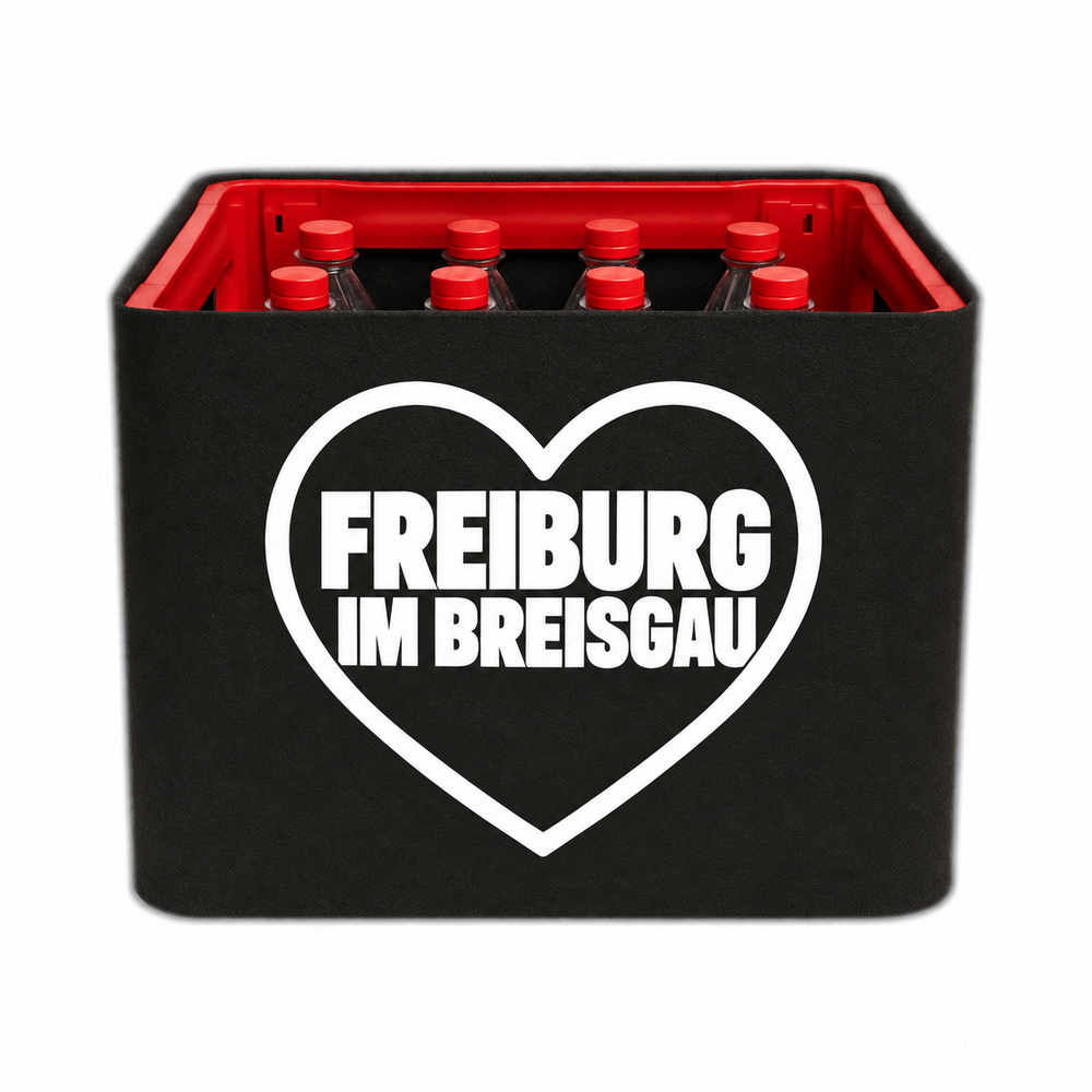 KistenBlende Freiburg im Breisgau Stadt mit Herz auf Limonadenkiste PET
