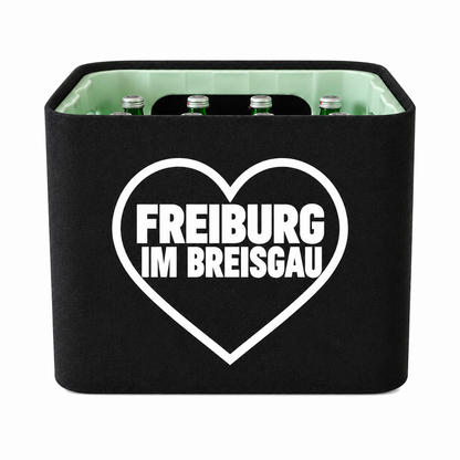 KistenBlende Freiburg im Breisgau Stadt mit Herz auf Wasserkiste Glas
