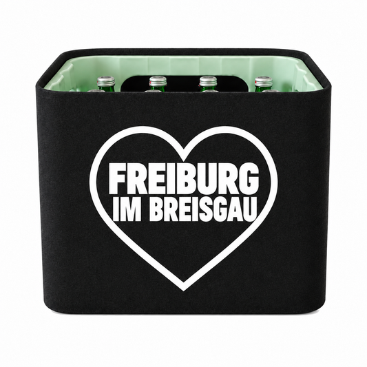 KistenBlende Freiburg im Breisgau Stadt mit Herz auf Wasserkiste Glas
