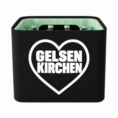 KistenBlende Gelsenkirchen Stadt mit Herz auf Wasserkiste Glas