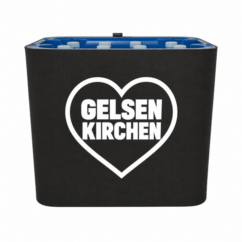 KistenBlende Gelsenkirchen Stadt mit Herz auf Wasserkiste PET