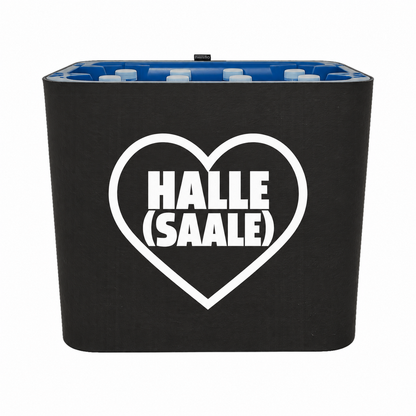 KistenBlende Halle (Saale) Stadt mit Herz auf Wasserkiste PET